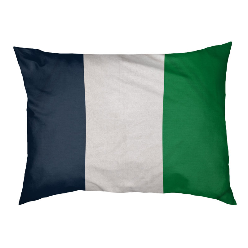 Coussin Atlanta, Medium (28" W x 18" D x 6" H), Blue/White/Green