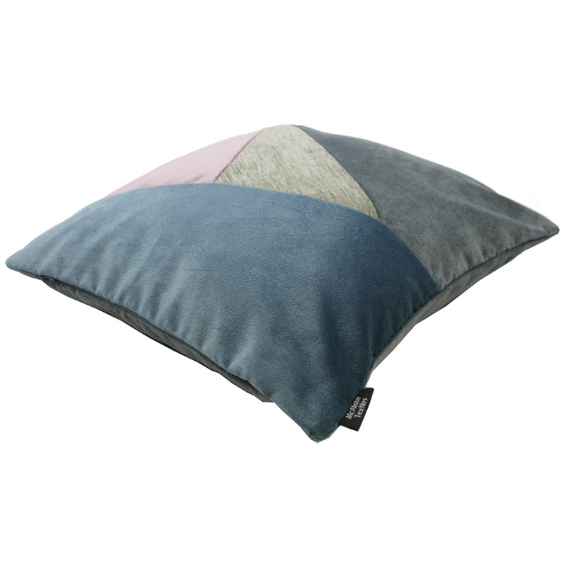 Epicurus Patchwork Square Cushion, 43 x 43cm, Petrol Blue/Heather