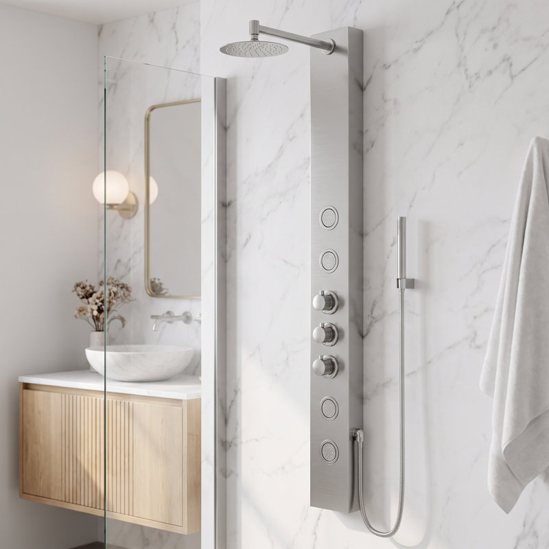 Panneau de douche 59 "avec tête fixe Ellington, Acier inoxydable
