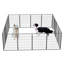 16 panneaux de clôture pour chien de 40 po de hauteur avec portes, formes multiples, finition arrondie et sécuritaire pour les bords arrondis