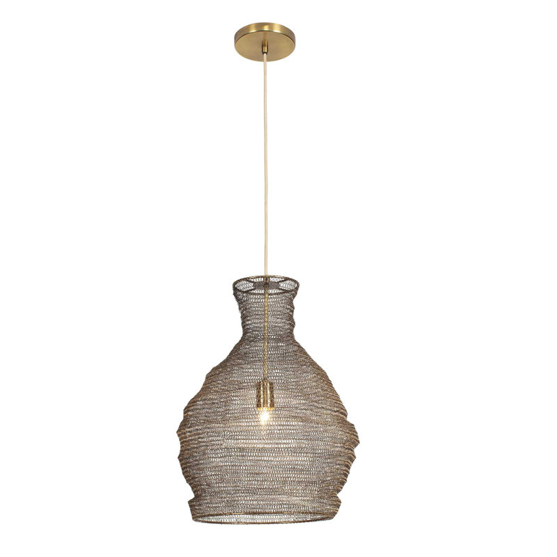  Luminaire suspendu en laiton tissé 1 lumière Murmur