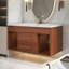 Meuble-lavabo simple 35,4 po Mid-Century avec lavabo encastré en céramique intégré