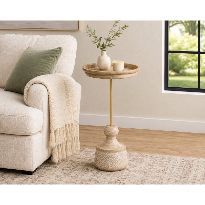Bryann Solid Wood Top End Table