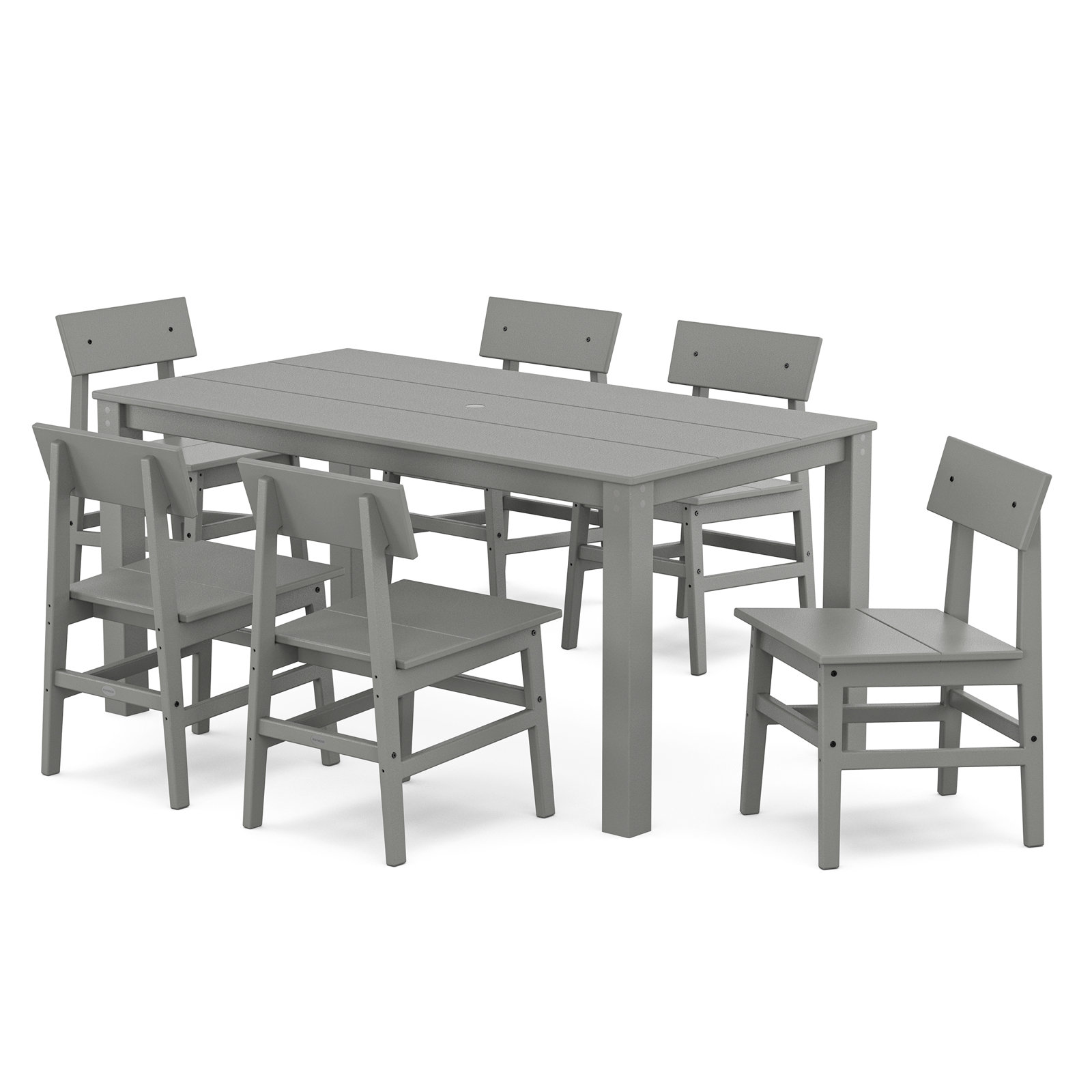 POLYWOOD® x AllModern 64'' Rectangular 6-Person Outdoor Dining Set, Slate Gray