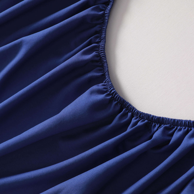 Ensemble de literie en rayonne de bambou avec mélange de fibres et de polyester, Bleu marine