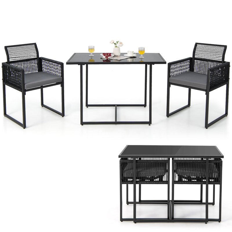 Delyza 2 - Person Patio Conversation Set with Cushions