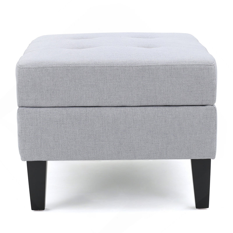 Repose-pieds rectangulaire capitonné en tissu