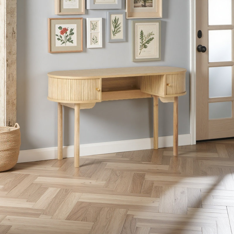 Bureau rétro en bois massif ovale