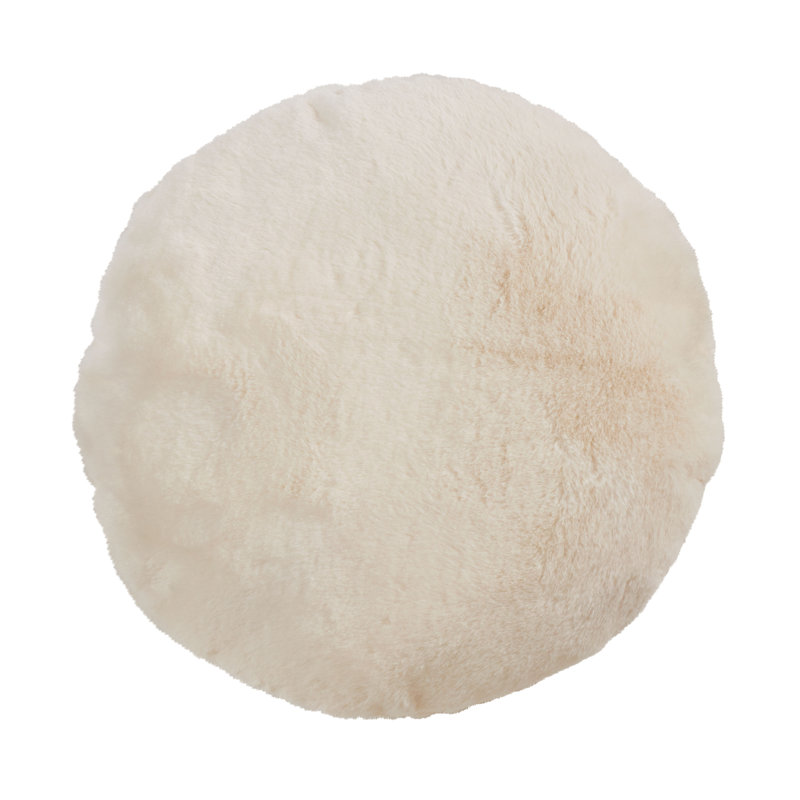 Round Throw Pillow, Ivory