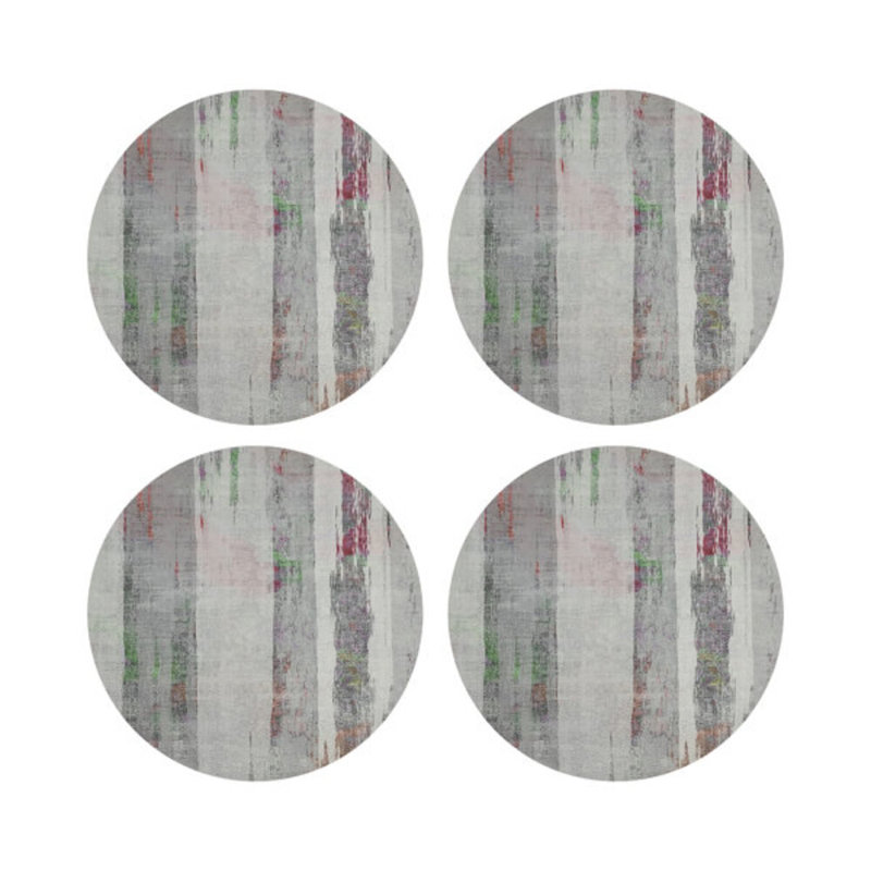 Birch Holiday Vegan Leather Round Coasters, Holiday