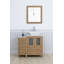 Ensemble de meuble-lavabo sur pied 36 po avec plateau en marbre et miroir assortis Ravenna-109234205