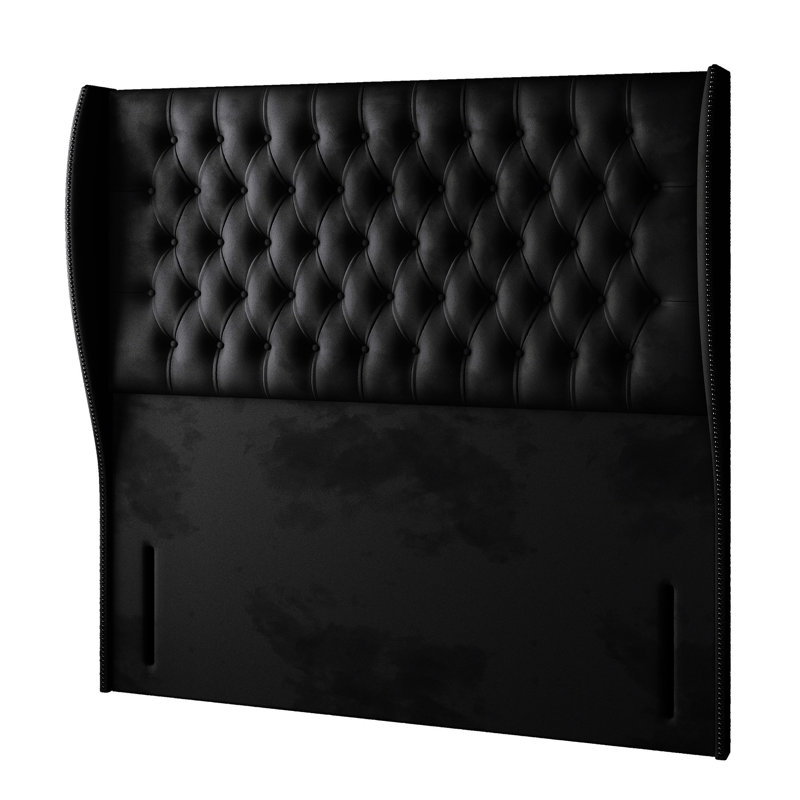 Mandalay Upholstered Headboard, Black, Small Double (4')