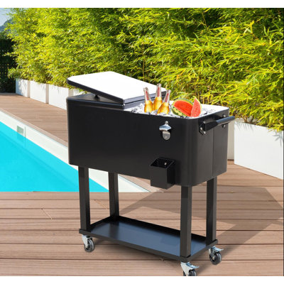 Chariot à glaçons sur roulettes Outsunny 80 QT