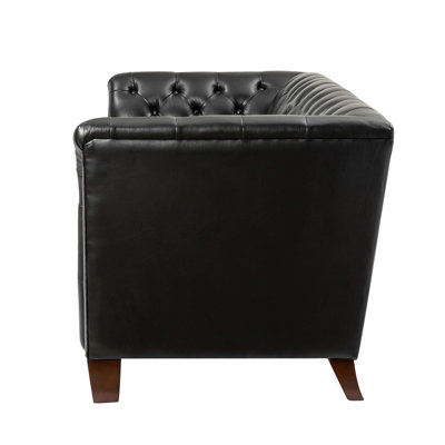 Canapé en cuir véritable 82,5 po Aprilette