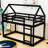 Twin Over Twin Wood Bunk Bed With Ladder, Guardrails And Roof Shaped Design-963207940