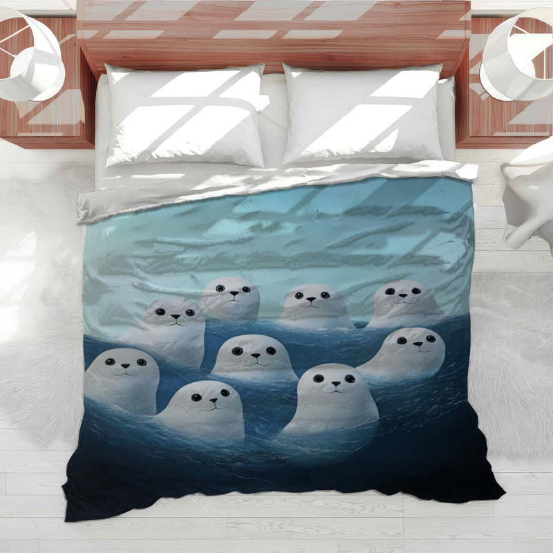 Seals Bedding Marine Comforter Japandi, King Comforter