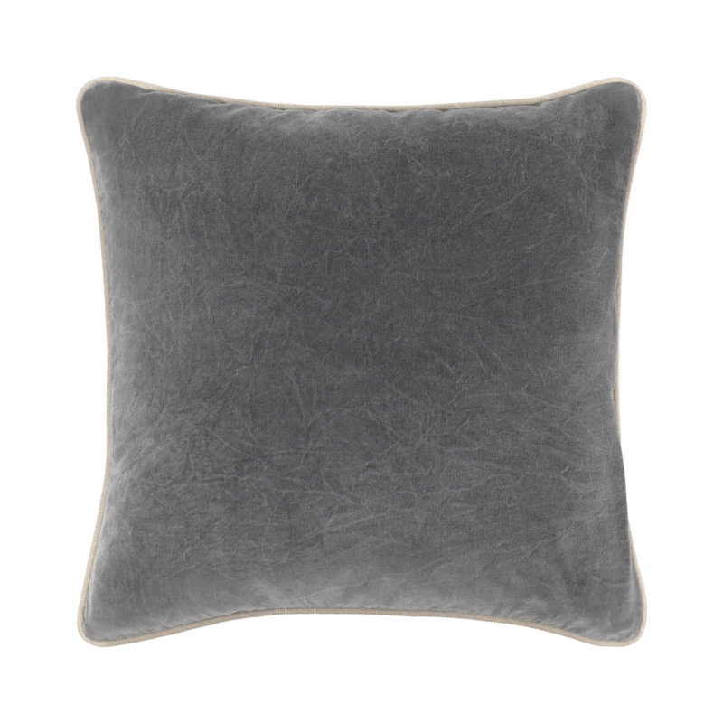 Goodall Reversible Throw Pillow, Dark Gray, Square 22"