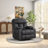 Arncliffe 37.8" Wide Faux Leather Swivel Rocker Manual Recliner Chair With Heated Massage & Dual Cupholders-107425978