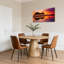 Ensemble de 1 tableau sur toile tendue « Notes de musique et silhouette d'arbre au coucher du soleil »-545376037