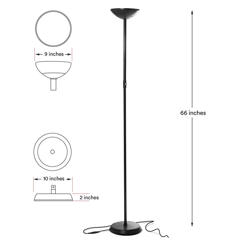 12.6'' LED Torchiere Floor Lamp Set