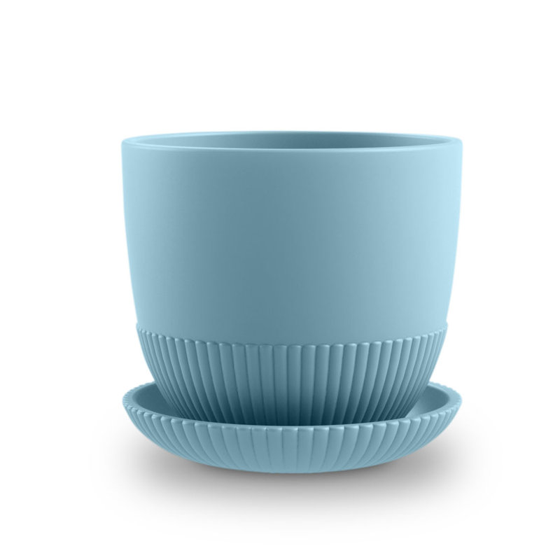 Emaliya Pot Planter, Light Blue, 10.2 cm H x 11.4 cm W x 11.4 cm D