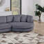 Ensemble de canapé modulaire contemporain 2 pièces en tissu velours côtelé gris foncé Laf