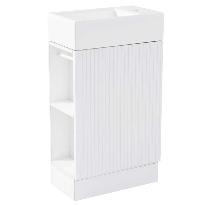 Meuble-lavabo simple 18,6 po avec lavabo blanc