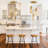 3-head Gold Dimmable  Crystal Chandelier Adjustable 39 '' Wire