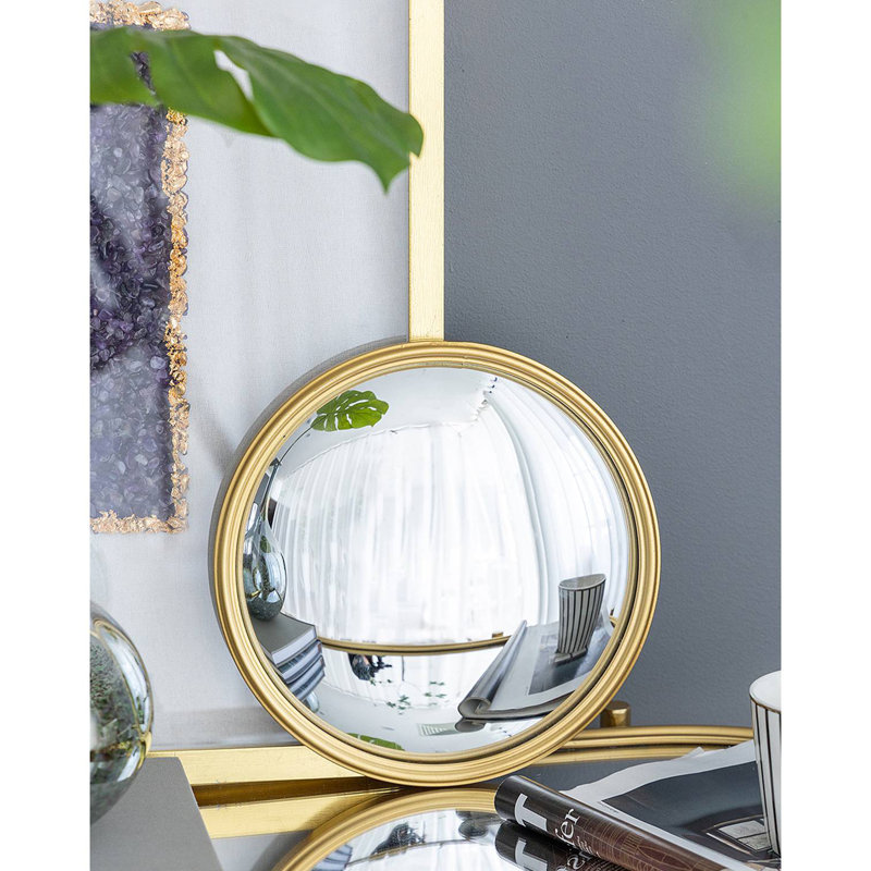 Round Mirror, Circle Mirror With Iron Frame, 10.4" x 10.4"