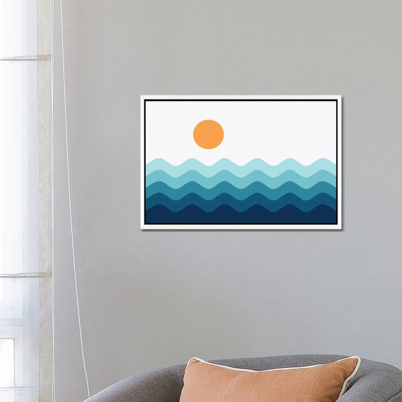 Abstract Landscape XIVB - Print on Canvas, White Framed, 101.6 cm H x 66.04 cm W