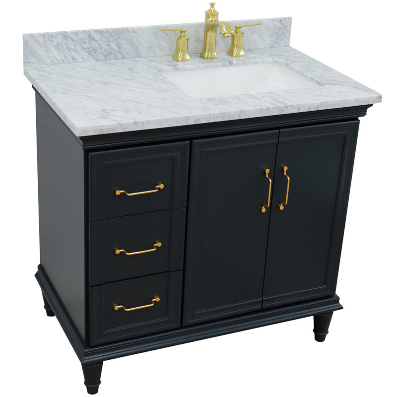 Ensemble de meuble-lavabo simple 37 po Lobardy, Gris foncé