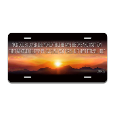 John 3_16 Aluminum Licence Plate| Licence Plate 12" X 6"