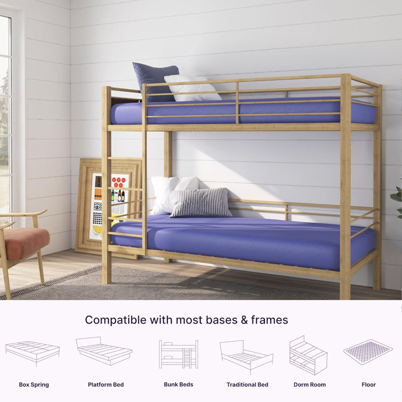 Matelas pour enfant en mousse à mémoire de forme simple de 5 pouces Napqueen (plusieurs couleurs disponibles: blanc, bleu, gris, rose)