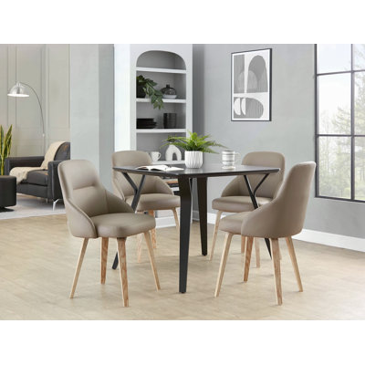 Chaise en bois et similicuir - ensemble de 2