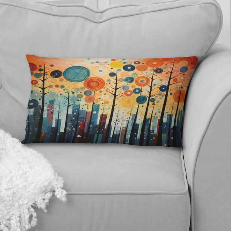 Coussin coloré coloré Mid-Century Bold Breeziness III - Abstract Mid-Century, H 12 po x l 20 po, Rectangulaire