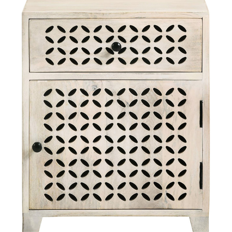 Armoire d'appoint avec tiroir Whitewashed Whitewashed