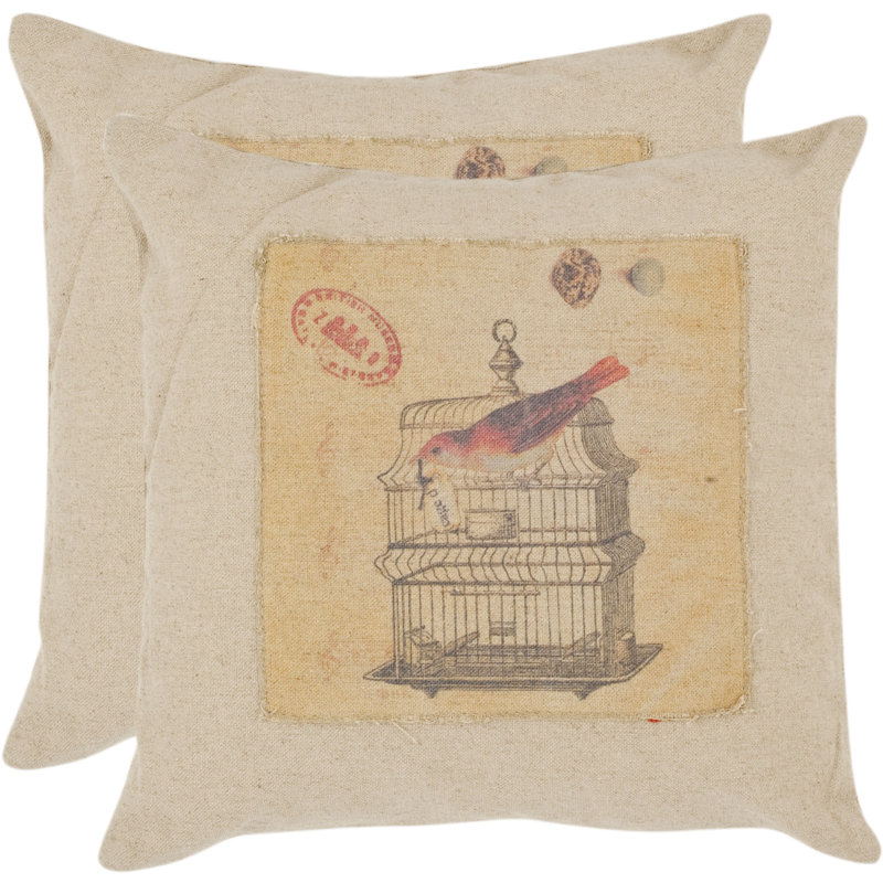 Robin Cotton Throw Pillow