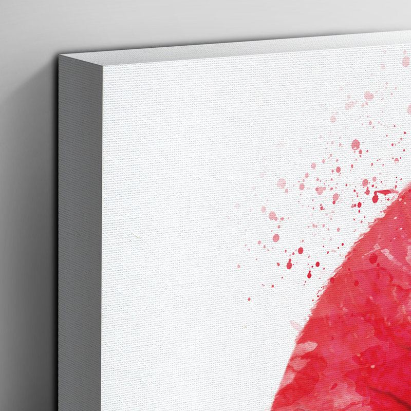 Red Lips Kiss - Wall Art, 70cm H x 100cm W, Wrapped Canvas