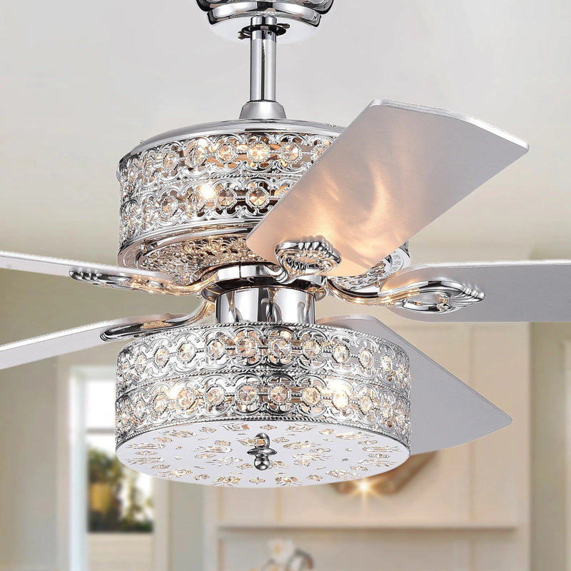 Parma 52'' Ceiling Fan with Light Kit, Remote Switch