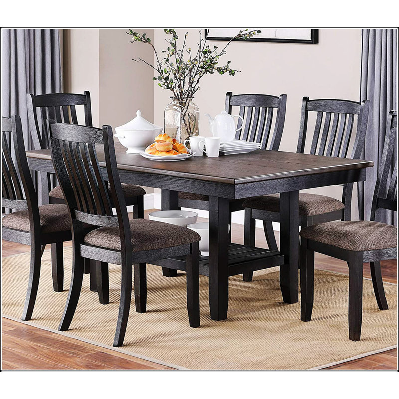 Ensemble de salle à manger rectangulaire L 64,00 po x l 40,00 po Barrone, Café, Café, Noir