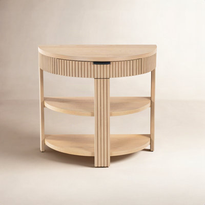 Christy Reeded Half Moon Console Table