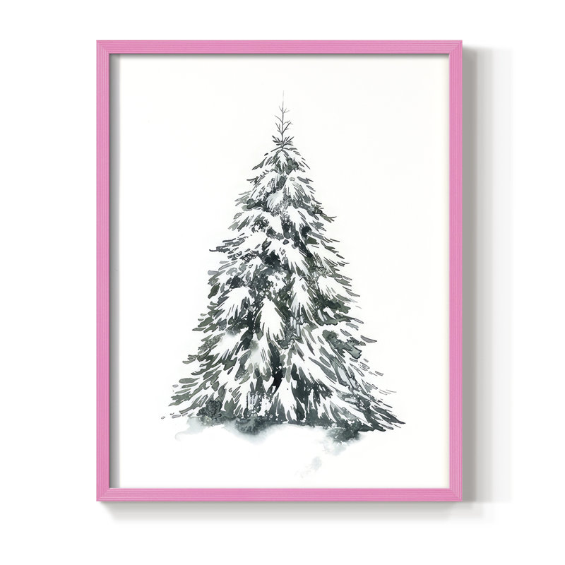 Épinette bleue II, reproduction encadrée - bois massif, H 11 po x l 9 po, Rose