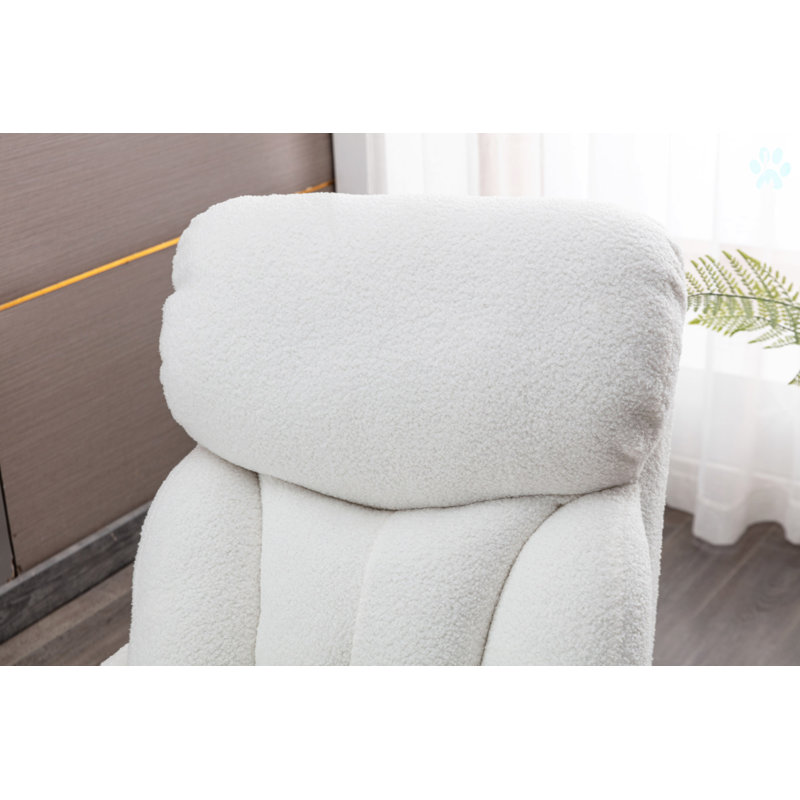 Fauteuil inclinable de cinéma maison avec repose-pieds Bexhet, Ourson blanc