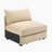 Armless Sofa Velvet - Wheat