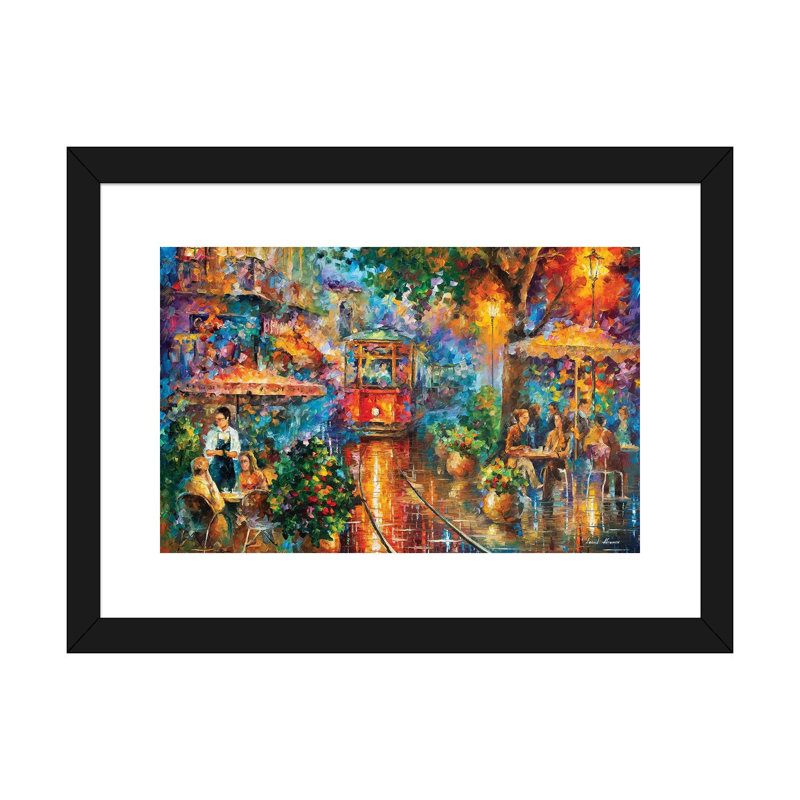 Reproduction d’art « Old Magic » par Leonid Afremov, Papier encadré noir, Blanc, H 16 po x l 24 po x P 1 po