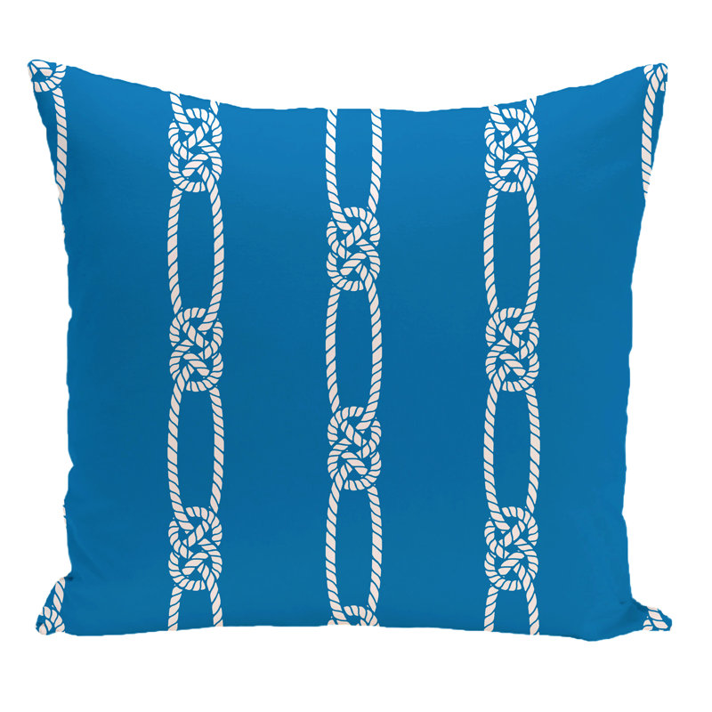 Nautical Nights Geometric Reversible Throw Pillow, 20" H x 20" W, Blue