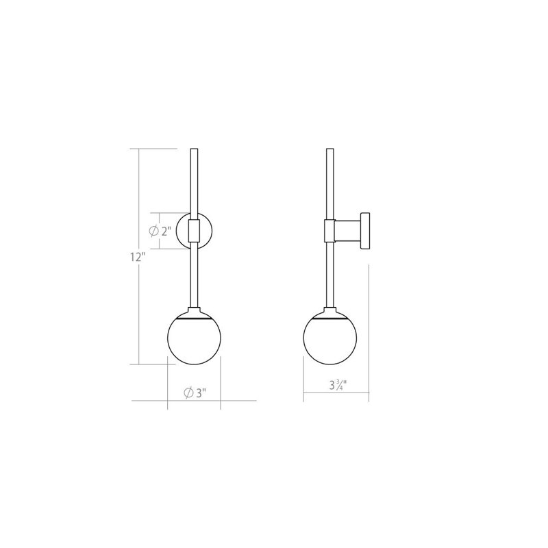 Sabon LED Armed Sconce, Satin Black