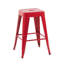 Ensemble de 2 tabourets de comptoir en métal sans dossier, 24 tabourets de bar en fer rouge pour îlot de cuisine et salle à manger