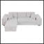 Canapé-lit 104,5 po, canapé-lit modulaire réversible en L 3 places avec méridienne de rangement et 2 tabourets de salon, gris