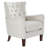 Button-Tufted Horn-Back Armchair, Accent Chair with Padded Cushion, Side Pocket and Solid Wood Legs-102193827